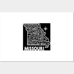 Missouri Map Posters and Art